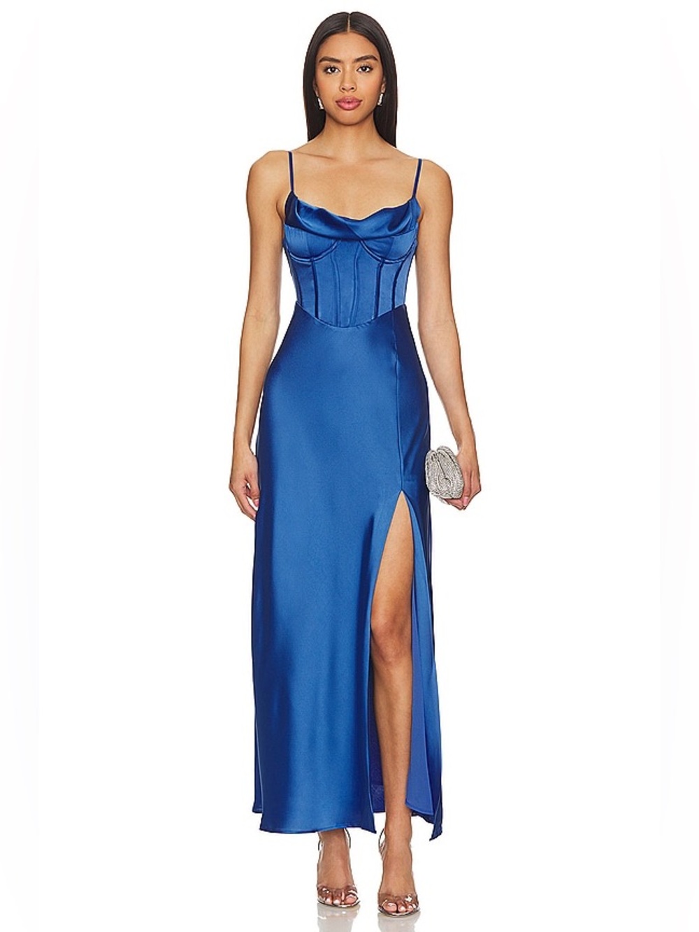 REVOLVE ASTR the Label Cannes Dress in Denim Blue. - Picture 1 of 7